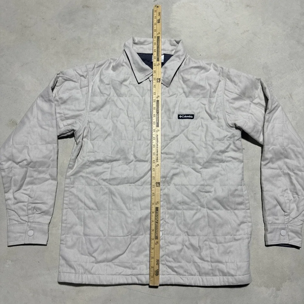Columbia Landroamer Jacket Men's SZ M Tan Quilted Shacket Button Up Outdoor